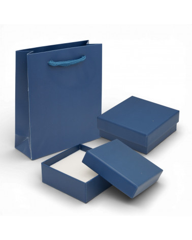 Astuccio In Cartoncino Linea MESSINA  90x90x40mm 24 pezzi + Shopper Blu Navy