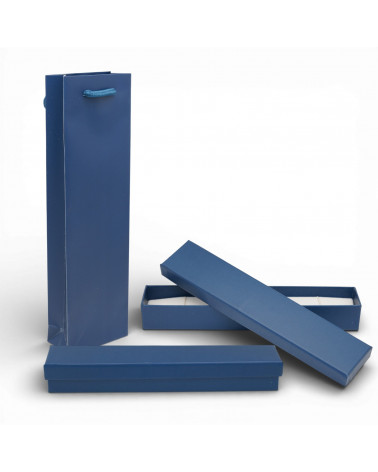 Astuccio In Cartoncino Linea MESSINA 222x45x30mm 12 pezzi + Shopper Blu Navy