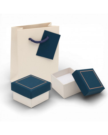 Astuccio In Cartoncino Linea COMO 50x50x35mm 24 pezzi Shopper Abbinata Blu