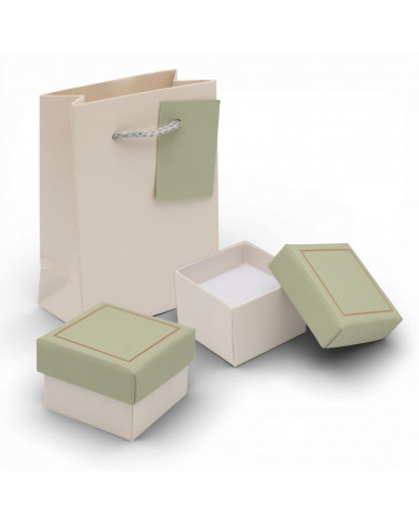 Astuccio In Cartoncino Linea COMO 50x50x35mm 24 pezzi Shopper Abbinata Verde Menta