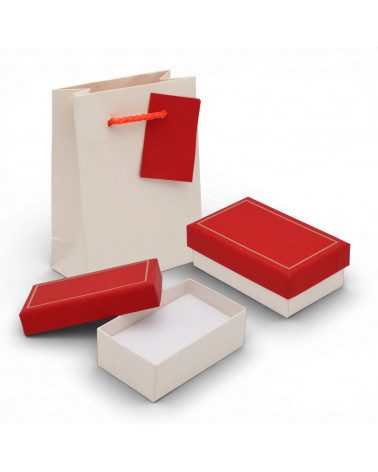 Astuccio In Cartoncino Linea COMO  50x80x30mm 24 pezzi Shopper Abbinata Rosso