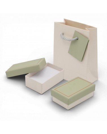 Astuccio In Cartoncino Linea COMO  50x80x30mm 24 pezzi Shopper Abbinata Verde Menta