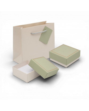 Astuccio In Cartoncino Linea COMO  75x75x35mm 24 pezzi Shopper Abbinata Verde Menta