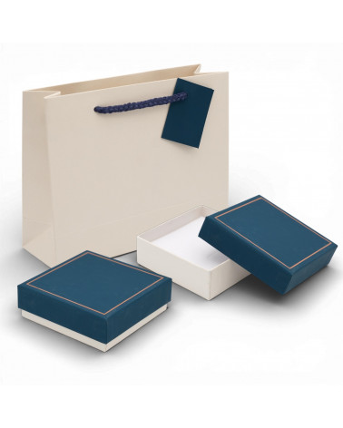 Astuccio In Cartoncino Linea COMO  90x90x30mm 24 pezzi Shopper Abbinata Blu