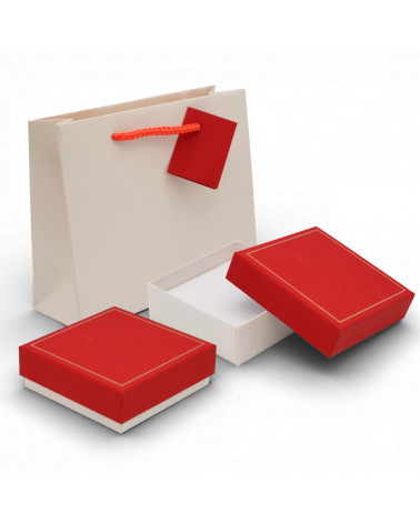 Astuccio In Cartoncino Linea COMO  90x90x30mm 24 pezzi Shopper Abbinata Rosso