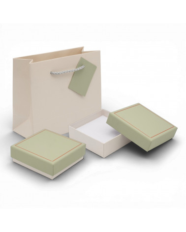 Astuccio In Cartoncino Linea COMO  90x90x30mm 24 pezzi Shopper Abbinata Verde Menta