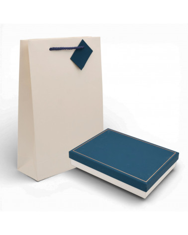 Astuccio In Cartoncino Linea COMO 130x180x38mm 12 pezzi Shopper Abbinata Blu