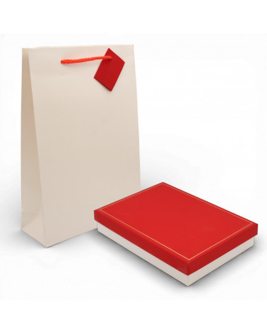 Astuccio In Cartoncino Linea COMO 130x180x38mm 12 pezzi Shopper Abbinata Rosso