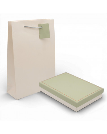 Astuccio In Cartoncino Linea COMO 130x180x38mm 12 pezzi Shopper Abbinata Verde Menta