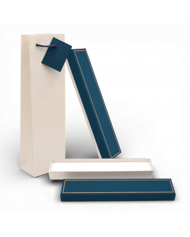 Astuccio In Cartoncino Linea COMO 215x45x25mm 12 pezzi Shopper Abbinata Blu