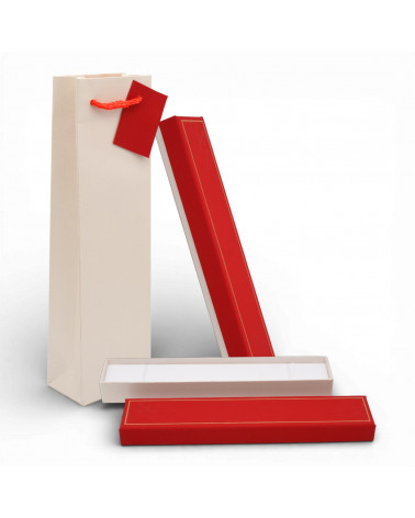 Astuccio In Cartoncino Linea COMO 215x45x25mm 12 pezzi Shopper Abbinata Rosso