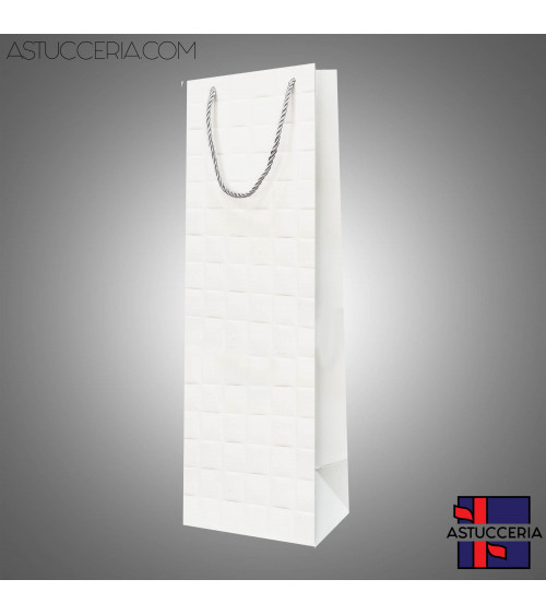 Busta Shopper Di Carta Linea LONDRA  9x28x7cm 12 pezzi Bianco
