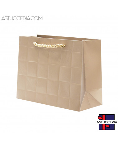 Busta Shopper Di Carta Linea LONDRA 17x13x7cm 12 pezzi Bronzo (Seconda Scelta)
