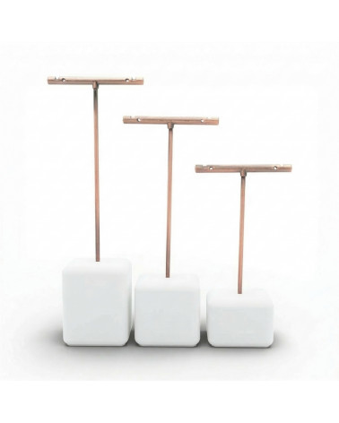 Espositore Per Orecchini Linea LAB Di Metallo E Plastica H 165mm 140mm 110mm 3 pezzi Bianco