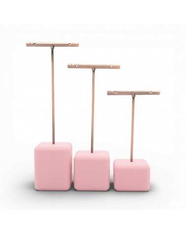 Espositore Per Orecchini Linea LAB Di Metallo E Plastica H 165mm 140mm 110mm 3 pezzi Rosa
