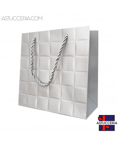 Busta Shopper Di Carta Linea LONDRA 17x17x8cm 12 pezzi Argento