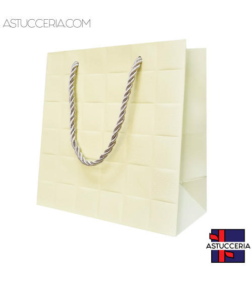 Busta Shopper Di Carta Linea LONDRA 17x17x8cm 12 pezzi Beige