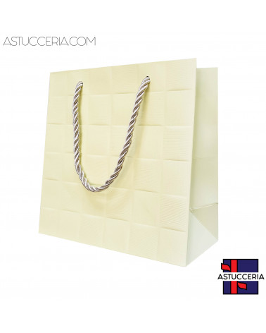 Busta Shopper Di Carta Linea LONDRA 17x17x8cm 12 pezzi Beige