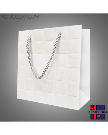 Busta Shopper Di Carta Linea LONDRA 17x17x8cm 12 pezzi Bianco