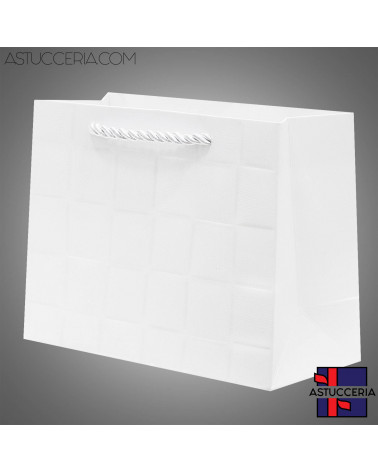 Busta Shopper Di Carta Linea LONDRA 23x18x10cm 12 pezzi Bianco