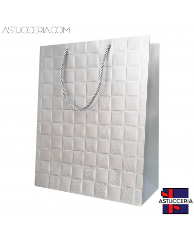Busta Shopper Di Carta Linea LONDRA 26x32x12cm 12 pezzi Argento