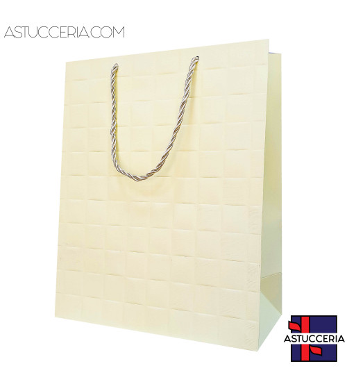 Busta Shopper Di Carta Linea LONDRA 26x32x12cm 12 pezzi Beige