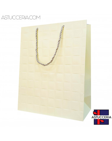 Busta Shopper Di Carta Linea LONDRA 26x32x12cm 12 pezzi Beige
