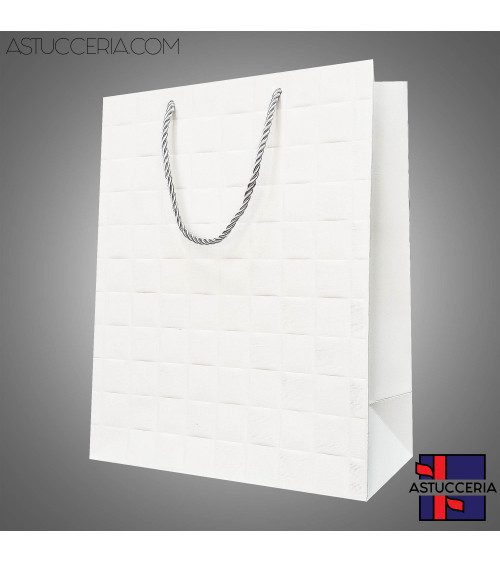 Busta Shopper Di Carta Linea LONDRA 26x32x12cm 12 pezzi Bianco