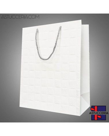 Busta Shopper Di Carta Linea LONDRA 26x32x12cm 12 pezzi Bianco