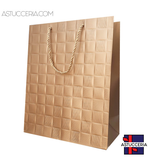 Busta Shopper Di Carta Linea LONDRA 26x32x12cm 12 pezzi Bronzo