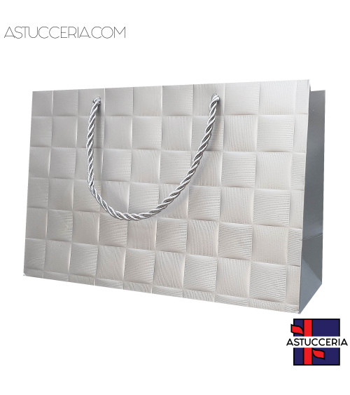 Busta Shopper Di Carta Linea LONDRA 27x18x10cm 12 pezzi Argento