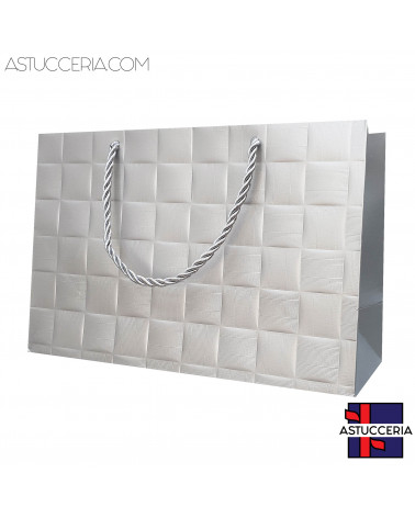 Busta Shopper Di Carta Linea LONDRA 27x18x10cm 12 pezzi Argento