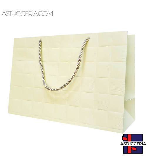Busta Shopper Di Carta Linea LONDRA 27x18x10cm 12 pezzi Beige