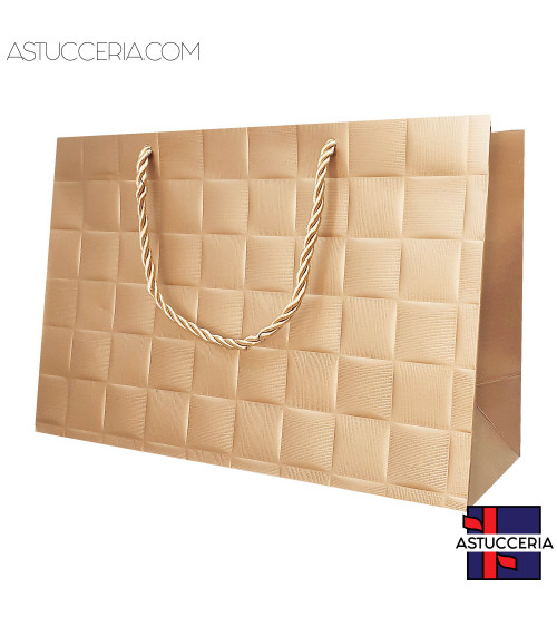 Busta Shopper Di Carta Linea LONDRA 27x18x10cm 12 pezzi Bronzo