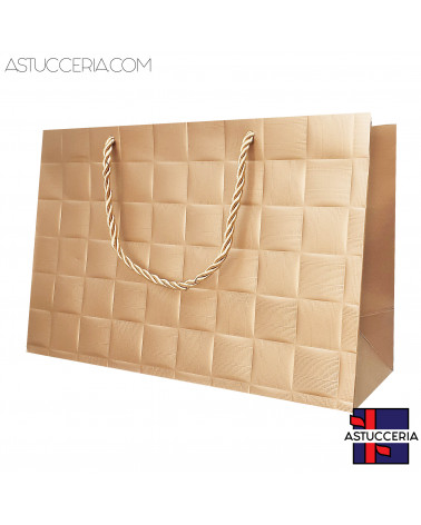 Busta Shopper Di Carta Linea LONDRA 27x18x10cm 240 pezzi Bronzo LOTTO STOCK (Seconda Scelta)