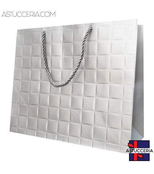 Busta Shopper Di Carta Linea LONDRA 31x26x12cm 12 pezzi Argento
