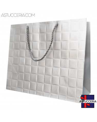 Busta Shopper Di Carta Linea LONDRA 31x26x12cm 12 pezzi Argento