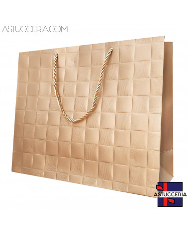 Busta Shopper Di Carta Linea LONDRA 31x26x12cm 12 pezzi Bronzo (Seconda Scelta)