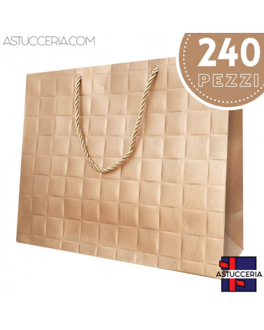 Busta Shopper Di Carta Linea LONDRA 31x26x12cm 240 pezzi Bronzo LOTTO STOCK (Seconda Scelta)