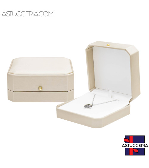 Astucci Per Gioielli Linea CAPRI 100x100x45mm Collana 6 pezzi Cipria Tan