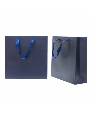 Busta Shopper Di Carta SAFFIANO 23x23x7cm 12 pezzi Blu