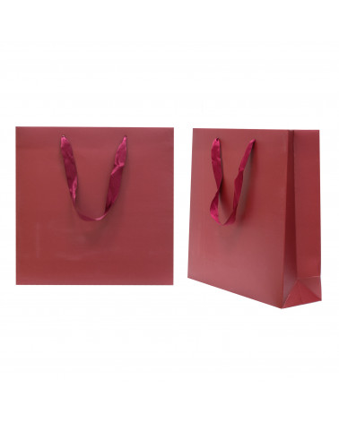 Busta Shopper Di Carta SAFFIANO 23x23x7cm 12 pezzi Rosso