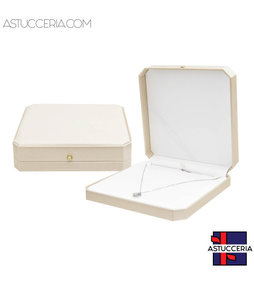 Astucci Per Gioielli Linea CAPRI 188x188x48mm Collana 3 pezzi Cipria Tan