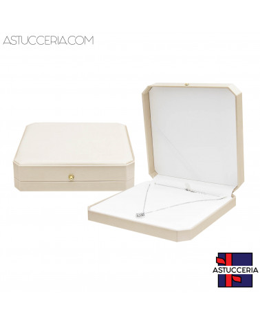 Astucci Per Gioielli Linea CAPRI 188x188x48mm Collana 3 pezzi Cipria Tan