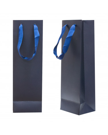 Busta Shopper Di Carta SAFFIANO 9x28x7cm 12 pezzi Blu
