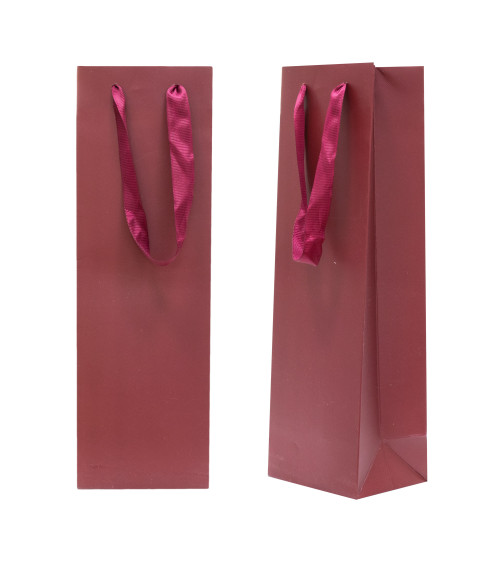 Busta Shopper Di Carta SAFFIANO 9x28x7cm 12 pezzi Rosso