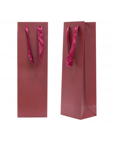 Busta Shopper Di Carta SAFFIANO 9x28x7cm 12 pezzi Rosso