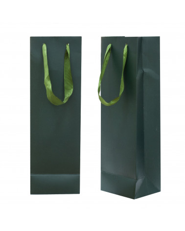 Busta Shopper Di Carta SAFFIANO 9x28x7cm 12 pezzi Verde