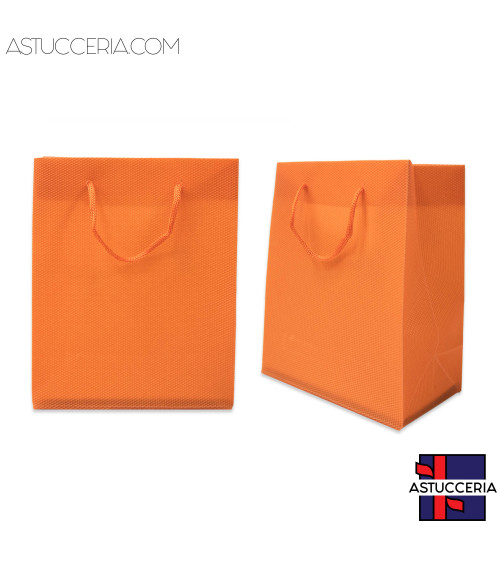 Busta Shopper In Plastica Pvc 18x22x7cm 12pz Arancio Scuro