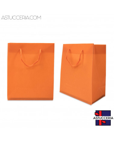 Busta Shopper In Plastica Pvc 18x22x7cm 12pz Arancio Scuro
